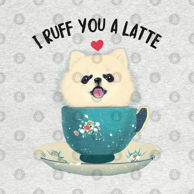 I Love Cutest Teacup Pomeranian Dog A Lot Cream White Pomeranian Puppy by Mochabonk